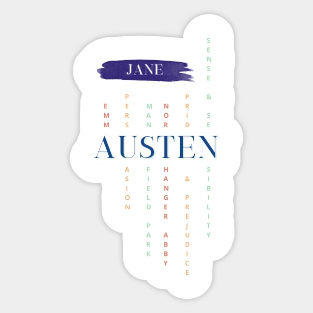 Jane Austen novels design Sticker by Miss Pell